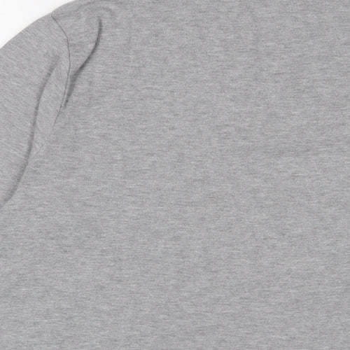 Poppy Womens Grey Polyester Basic T-Shirt Size 18 V-Neck