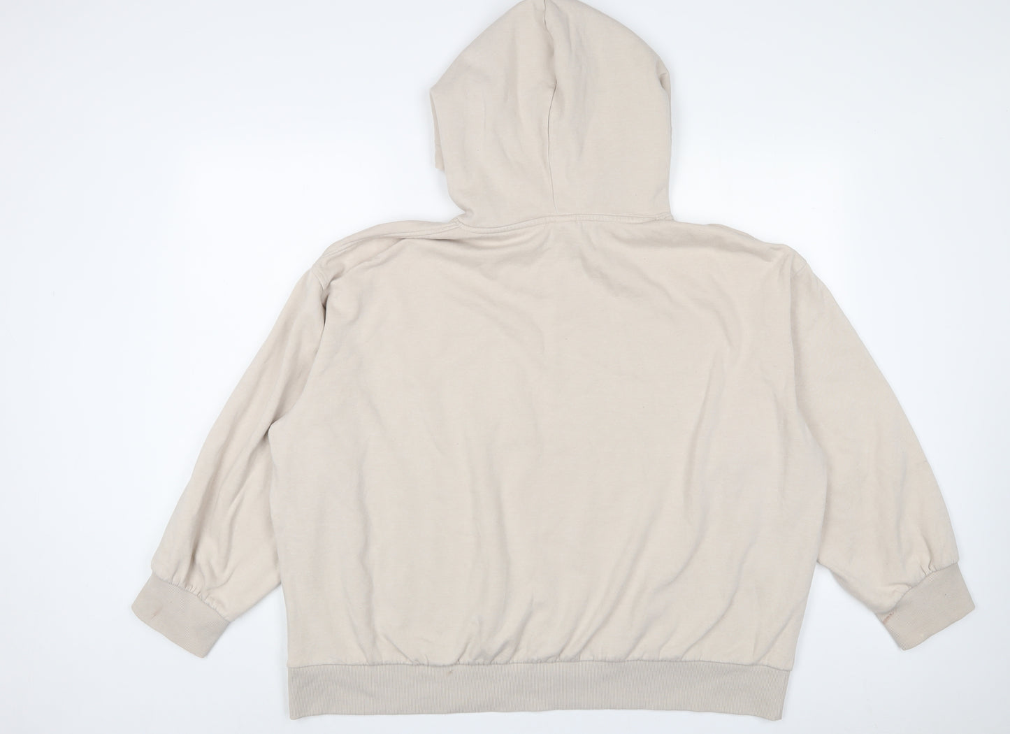 H&M Womens Beige Cotton Pullover Hoodie Size XL Pullover - N.Y.C. Ahletic
