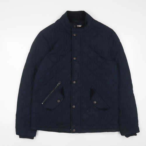 NEXT Mens Blue Quilted Jacket Size M Zip