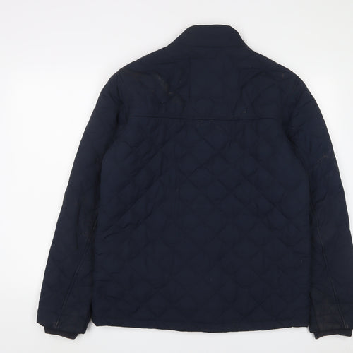 NEXT Mens Blue Quilted Jacket Size M Zip