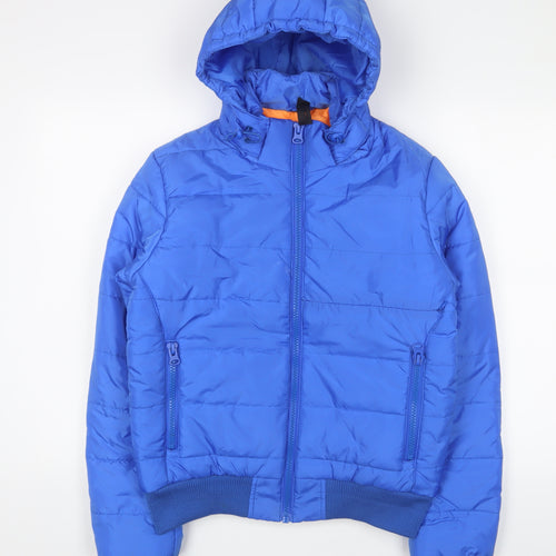 BC Collection Mens Blue Puffer Jacket Coat Size M Zip