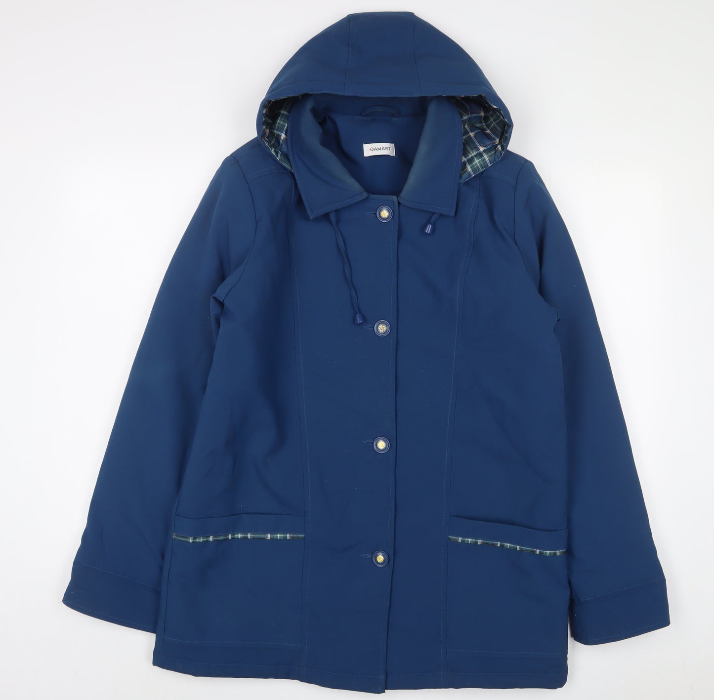 Damart Womens Blue Jacket Coat Size 12 Zip