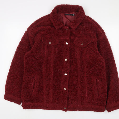 Missguided Womens Red Jacket Size 14 Button