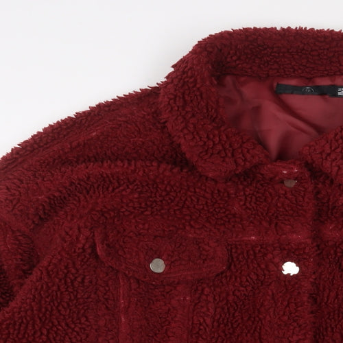Missguided Womens Red Jacket Size 14 Button