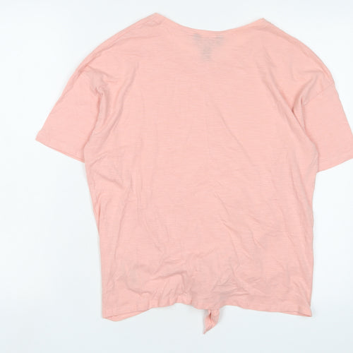 New Look Womens Pink Cotton Basic T-Shirt Size 14 Crew Neck