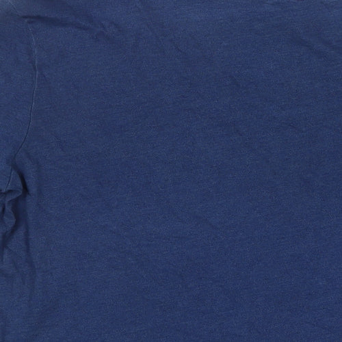 Per Una Womens Blue Cotton Basic T-Shirt Size 12 Scoop Neck