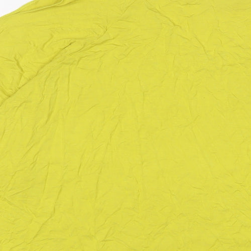 Together Womens Yellow Viscose Basic T-Shirt Size 3XL V-Neck - Cropped