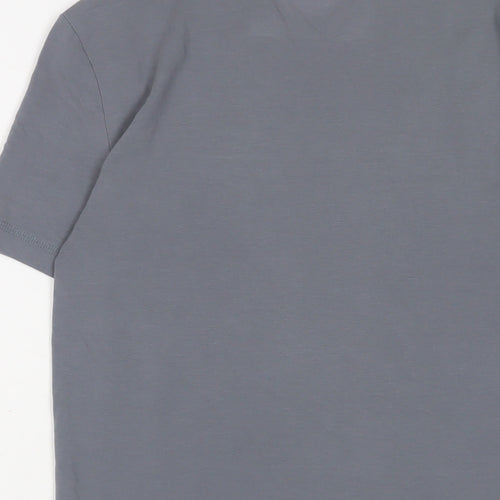 H&M Mens Grey Cotton T-Shirt Size S Crew Neck - Sawdust is man glitter