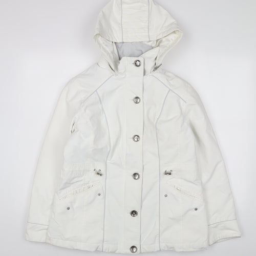 Per Una Womens White Jacket Coat Size M Zip