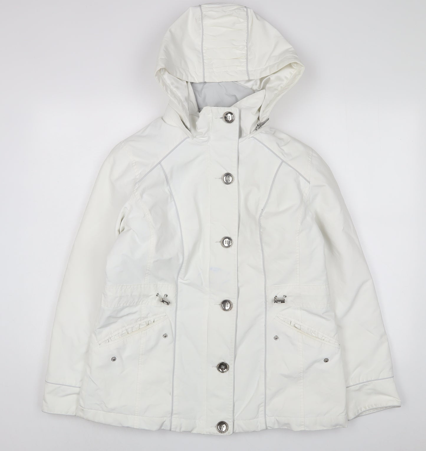 Per Una Womens White Jacket Coat Size M Zip