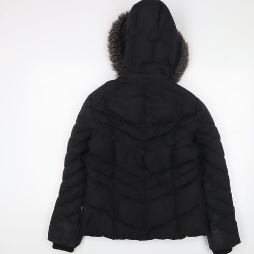 Per Una Womens Black Parka Coat Size S Zip