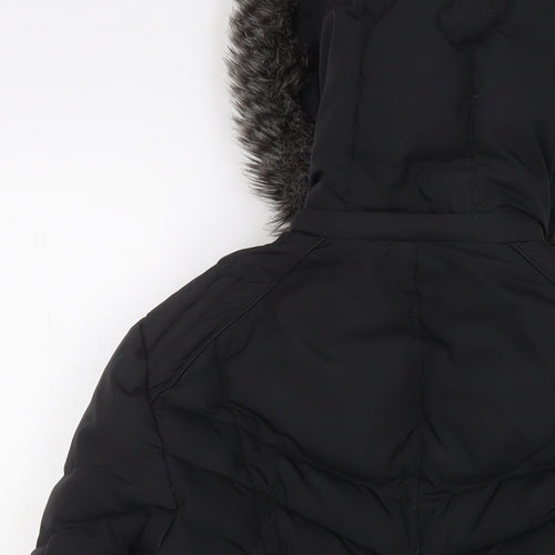 Per Una Womens Black Parka Coat Size S Zip