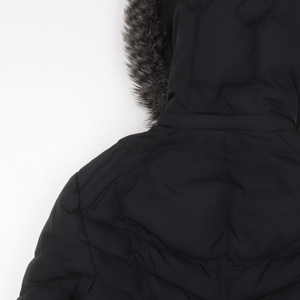 Per Una Womens Black Parka Coat Size S Zip