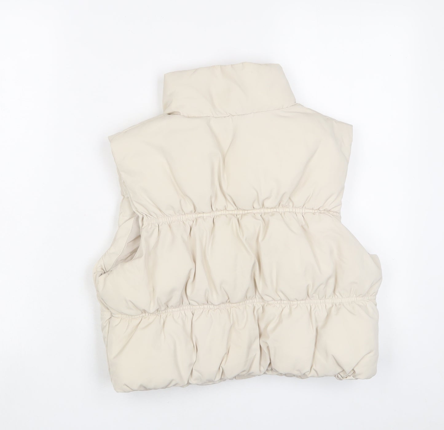 H&M Womens Beige Gilet Jacket Size S Zip