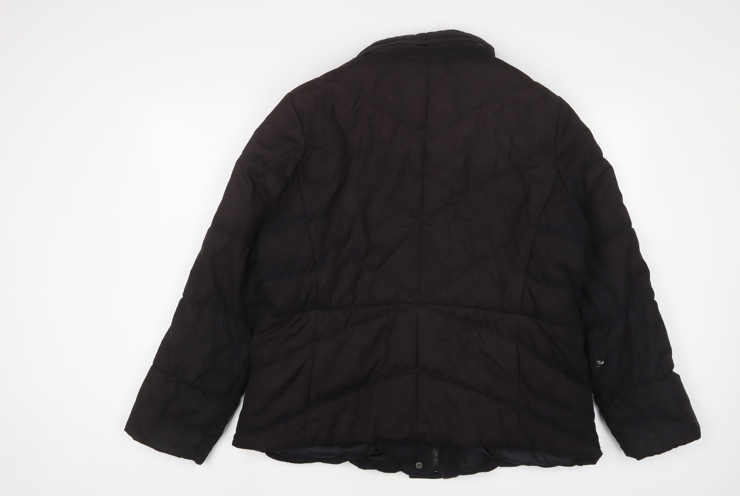 Marks and Spencer Womens Black Quilted Jacket Size L Zip