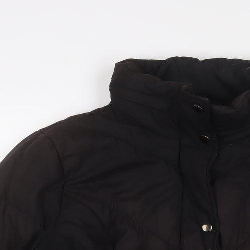 Marks and Spencer Womens Black Quilted Jacket Size L Zip