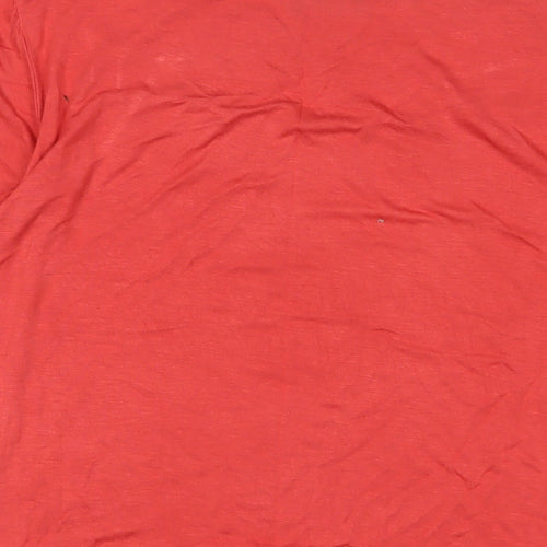 Klass Womens Orange Viscose Basic T-Shirt Size XL Boat Neck