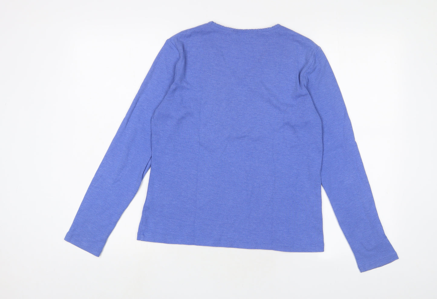 Dorothy Perkins Womens Blue Cotton Basic T-Shirt Size 12 V-Neck