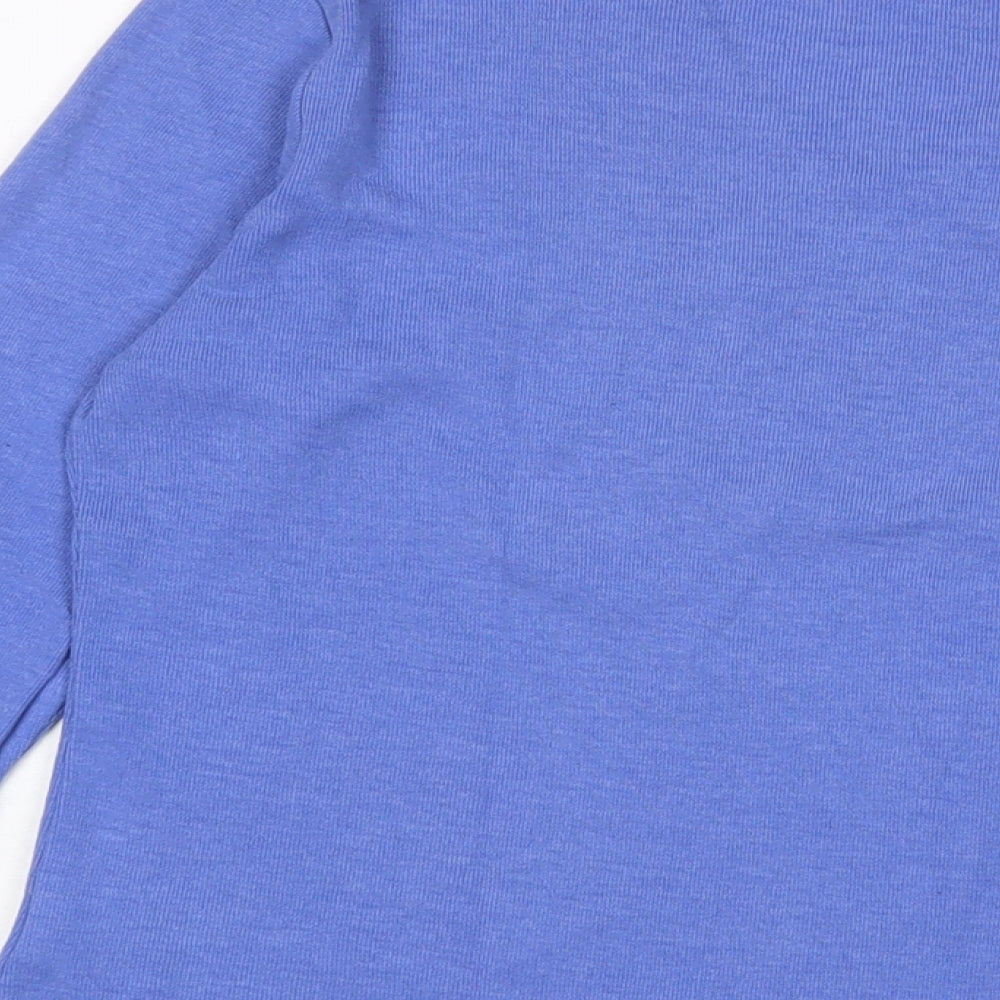 Dorothy Perkins Womens Blue Cotton Basic T-Shirt Size 12 V-Neck