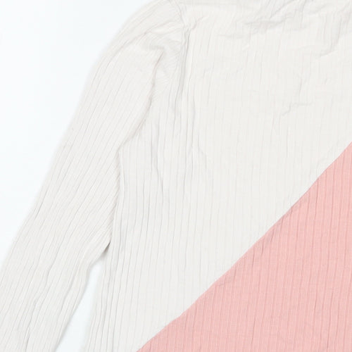 Select Womens Pink Viscose Basic T-Shirt Size 14 Roll Neck