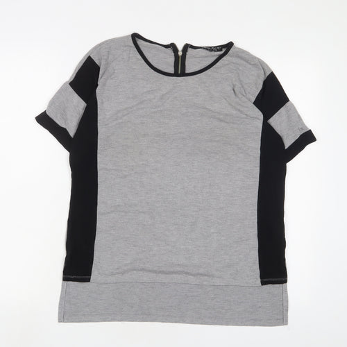 Select Womens Grey Polyester Basic T-Shirt Size 10 Crew Neck