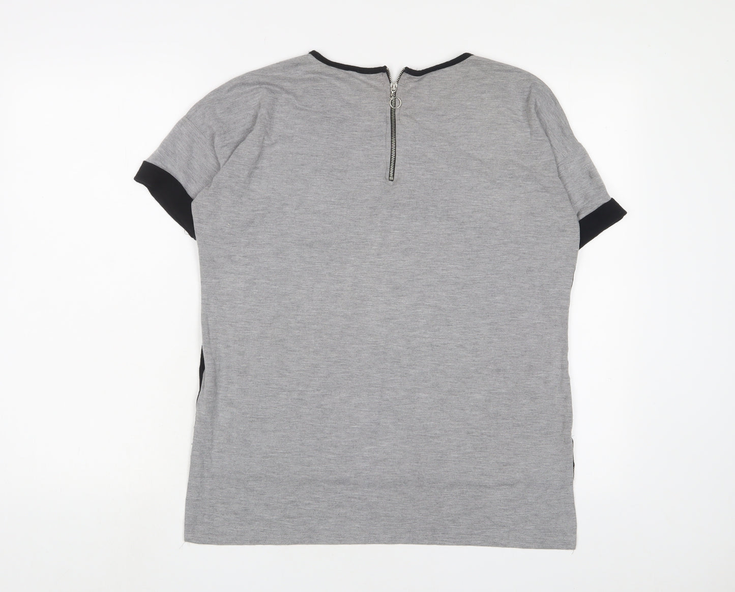 Select Womens Grey Polyester Basic T-Shirt Size 10 Crew Neck