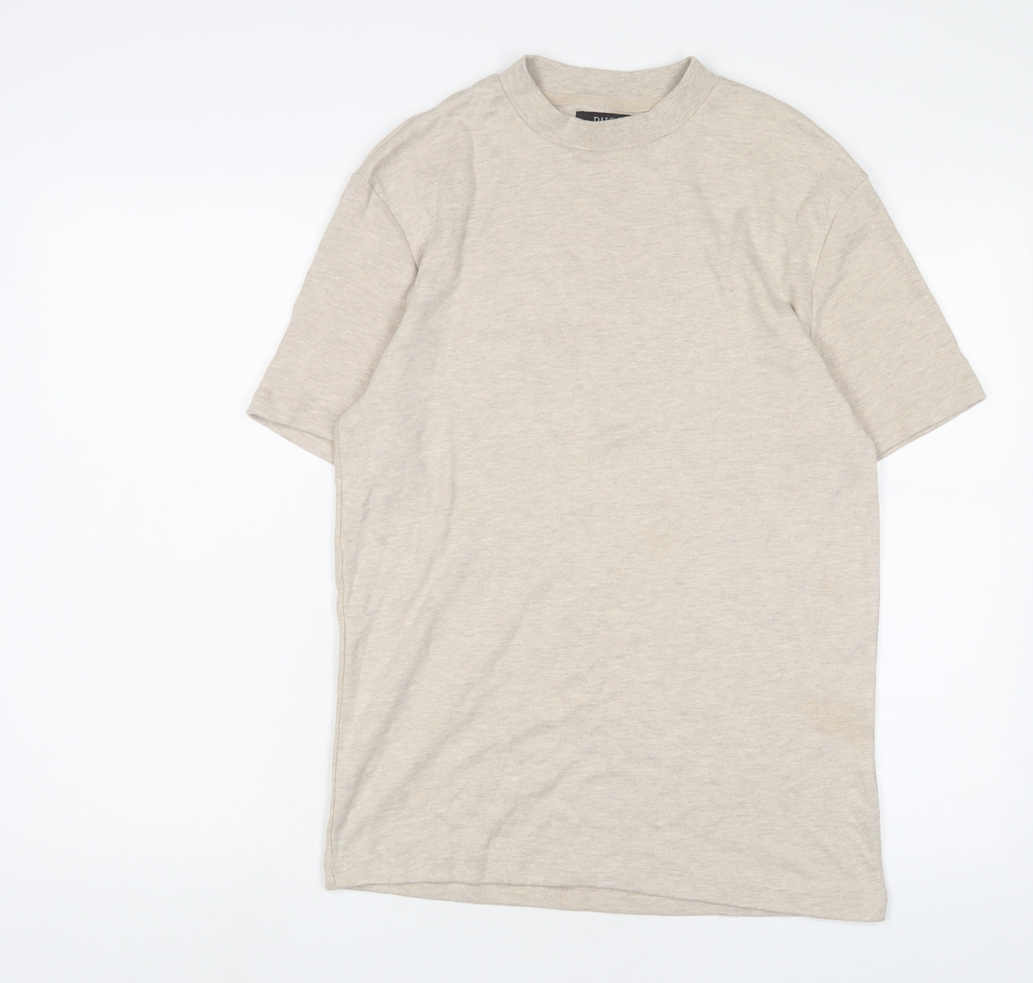 River Island Mens Beige Cotton T-Shirt Size S Crew Neck