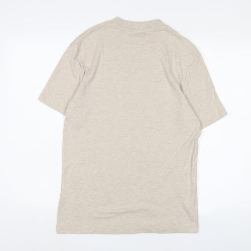 River Island Mens Beige Cotton T-Shirt Size S Crew Neck