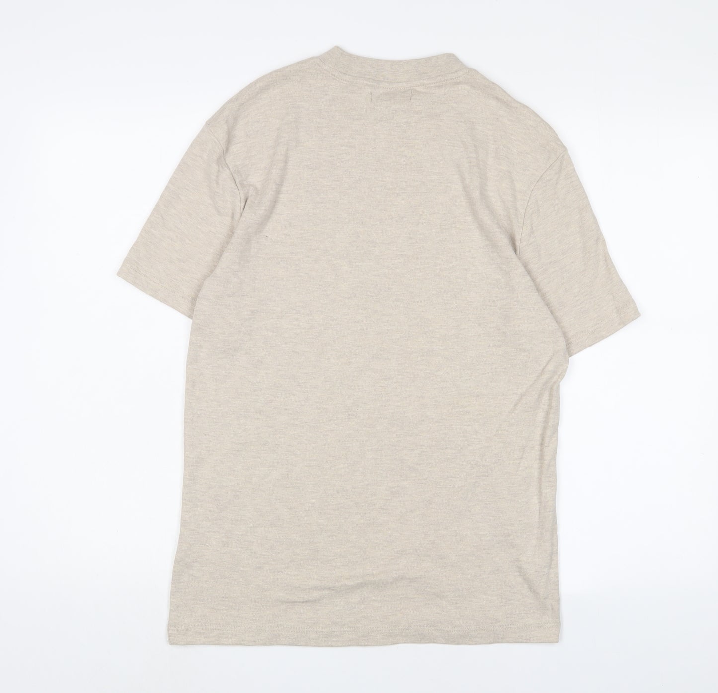 River Island Mens Beige Cotton T-Shirt Size S Crew Neck