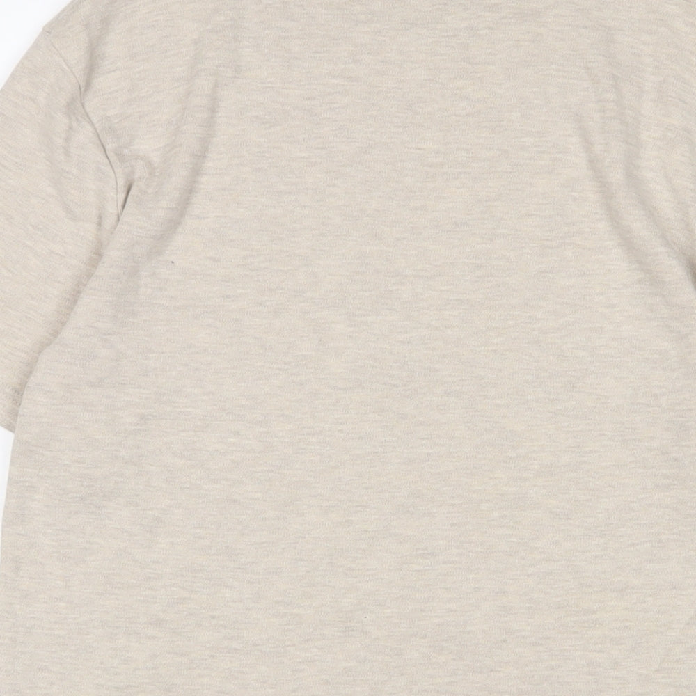 River Island Mens Beige Cotton T-Shirt Size S Crew Neck
