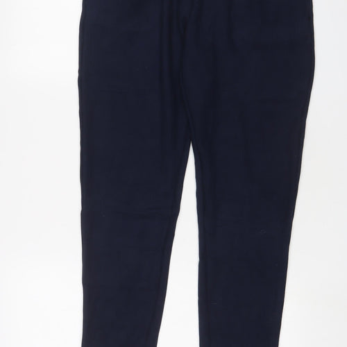 Marks and Spencer Womens Blue Acrylic Jogger Trousers Size 12 L30 in Regular