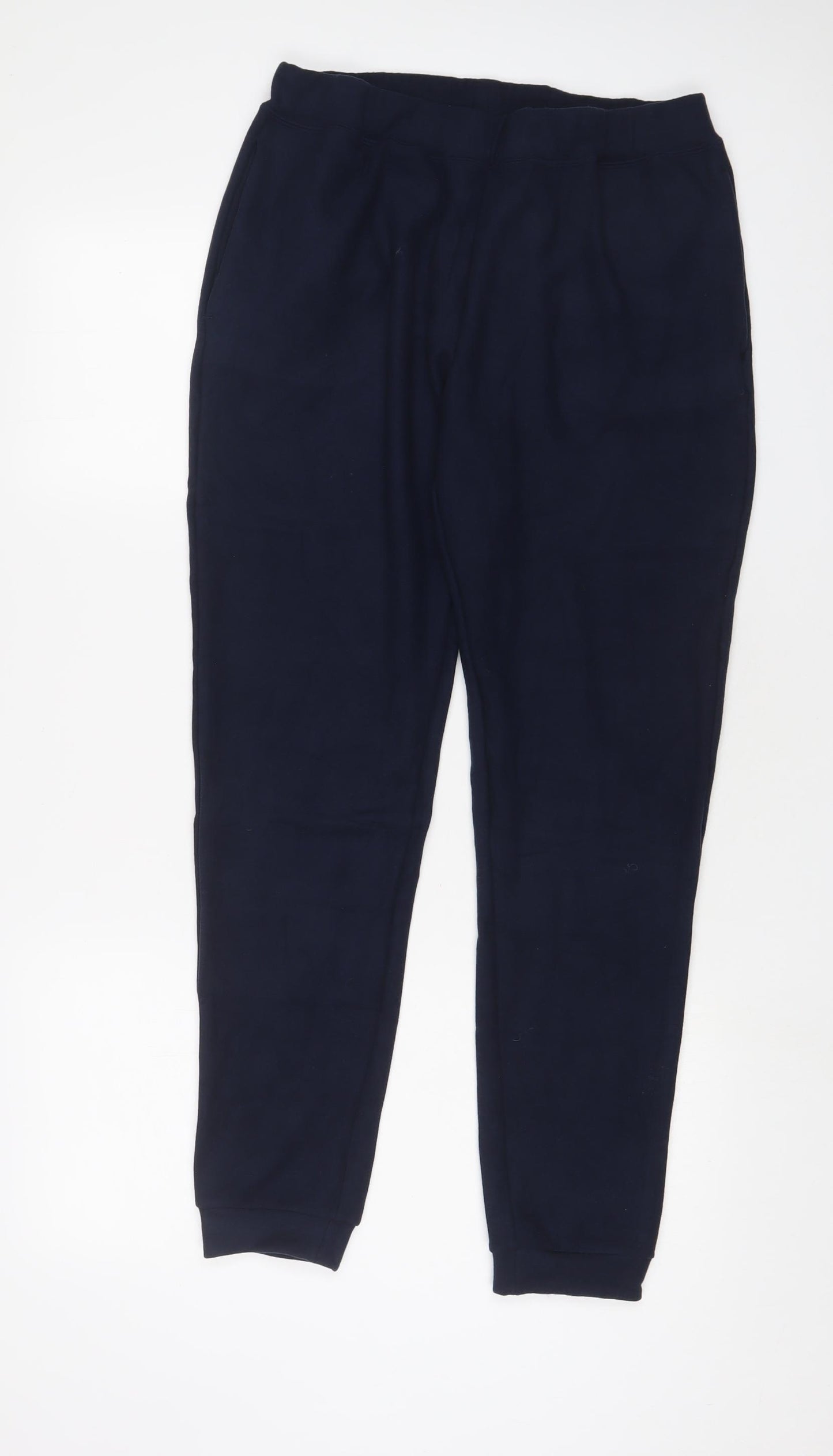 Marks and Spencer Womens Blue Acrylic Jogger Trousers Size 12 L30 in Regular