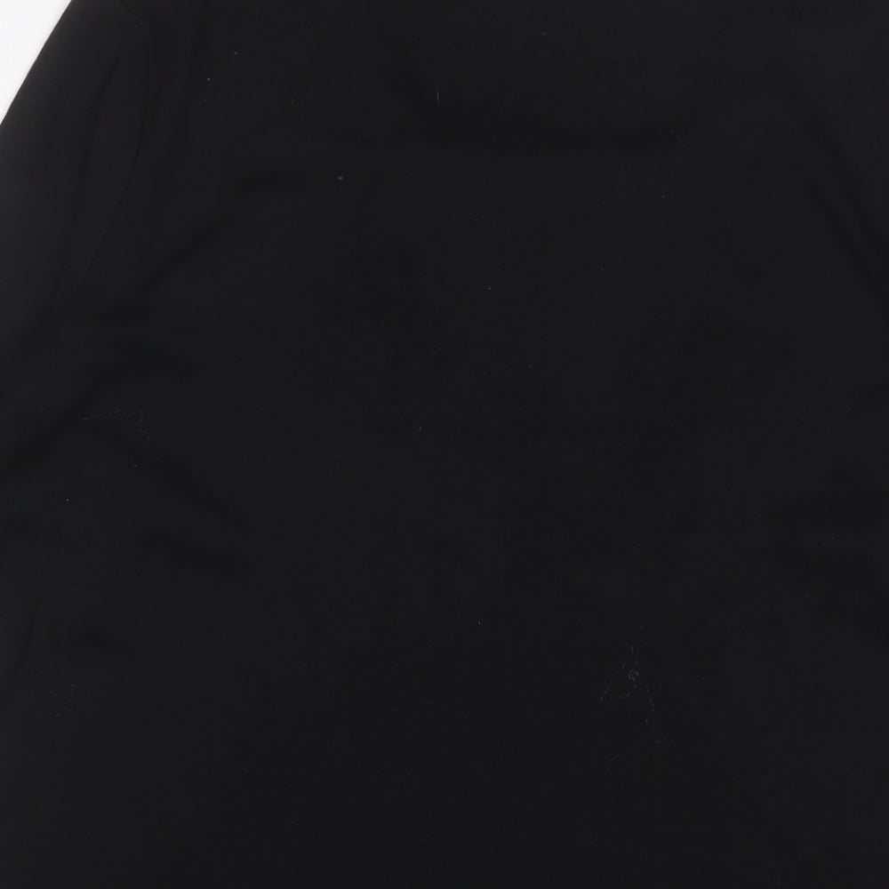 Viz a viz Womens Black Cotton Basic T-Shirt Size 16 Square Neck