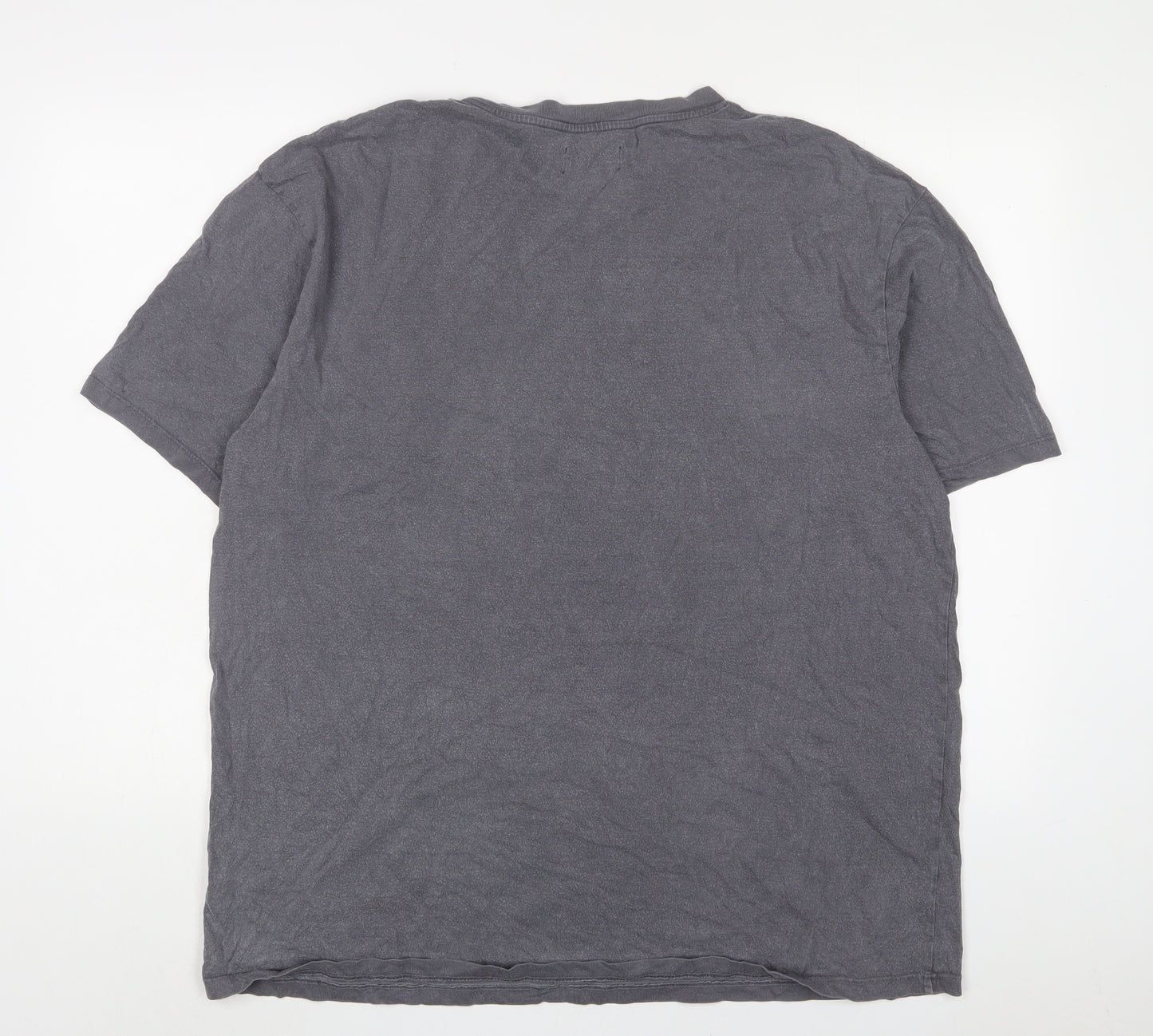 Topman Mens Grey Cotton T-Shirt Size L Crew Neck