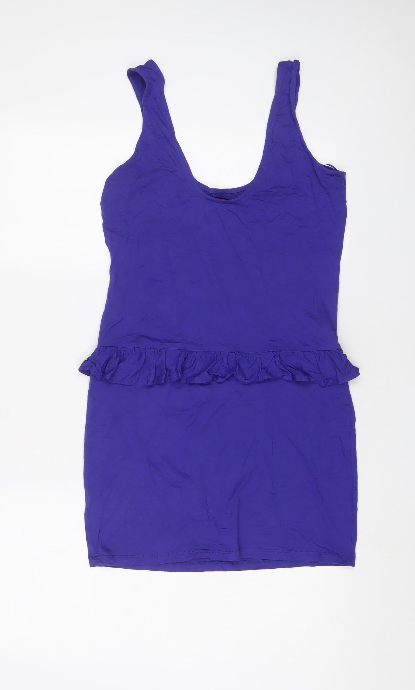 Miss Selfridge Womens Purple Cotton Bodycon Size 12 Scoop Neck Pullover