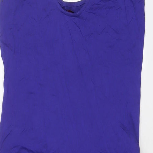 Miss Selfridge Womens Purple Cotton Bodycon Size 12 Scoop Neck Pullover