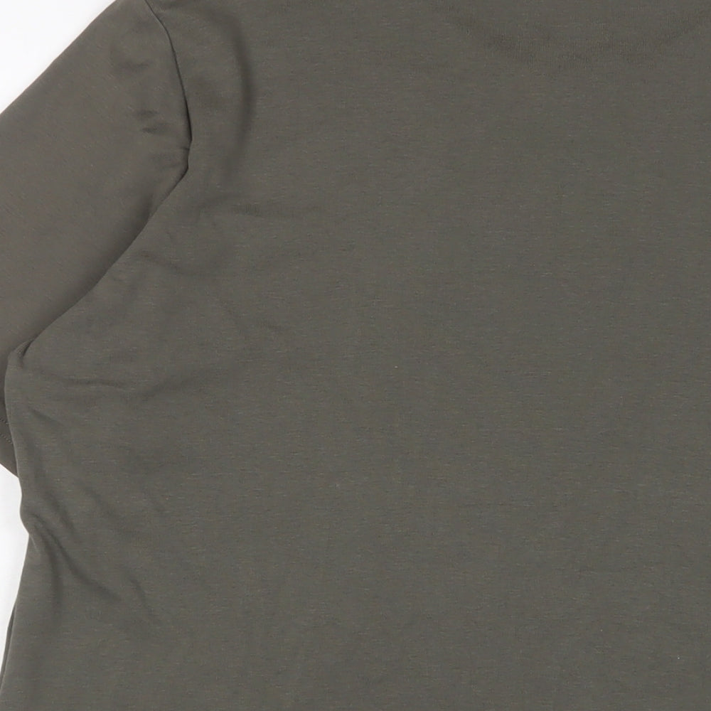 H&M Womens Green Cotton Basic T-Shirt Size 2XL Crew Neck
