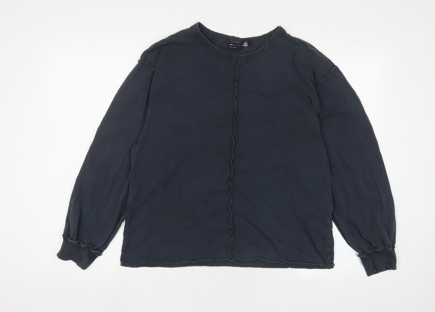 ASOS Womens Blue Cotton Basic T-Shirt Size 8 Crew Neck