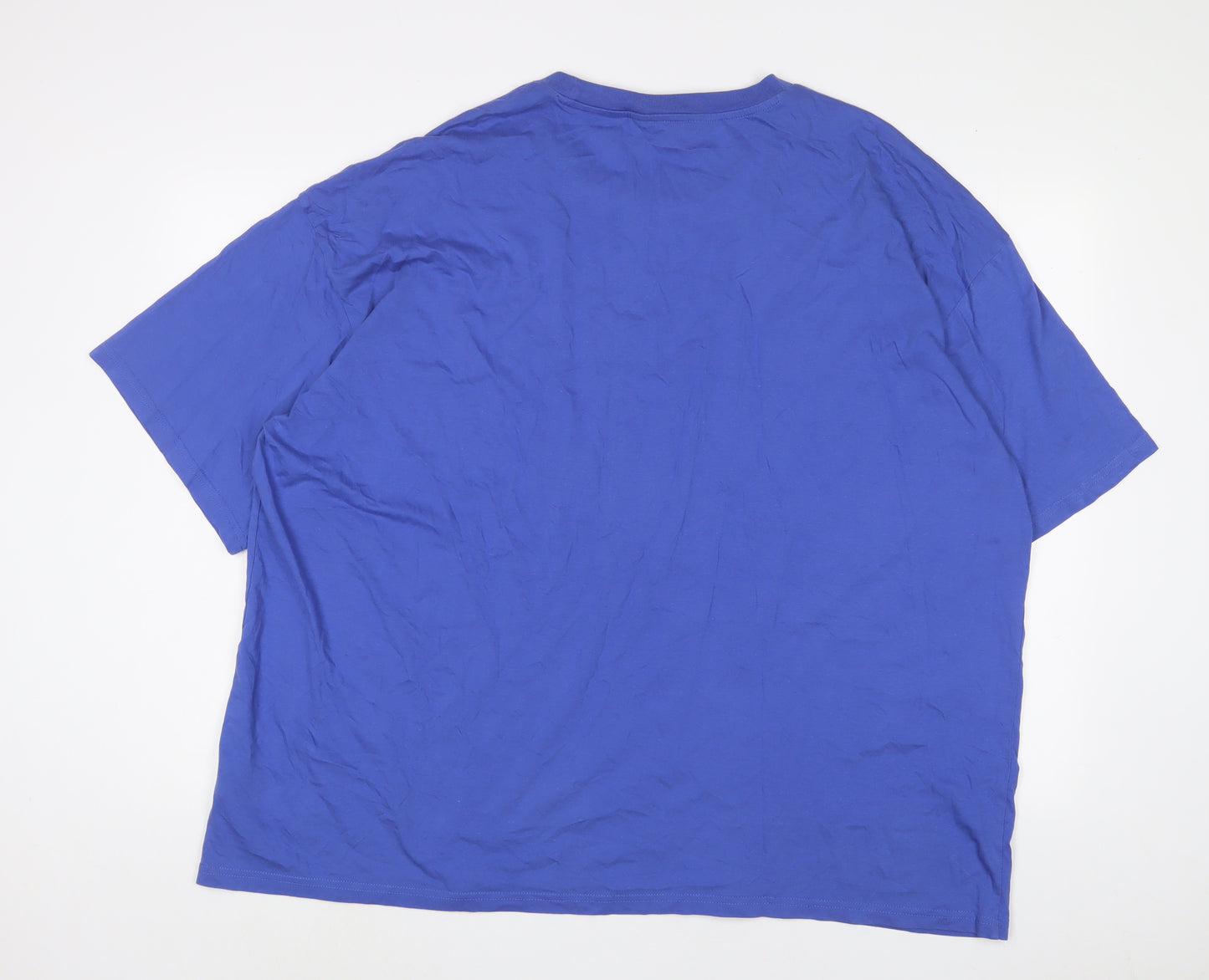 Monki Womens Blue Cotton Basic T-Shirt Size XL Crew Neck
