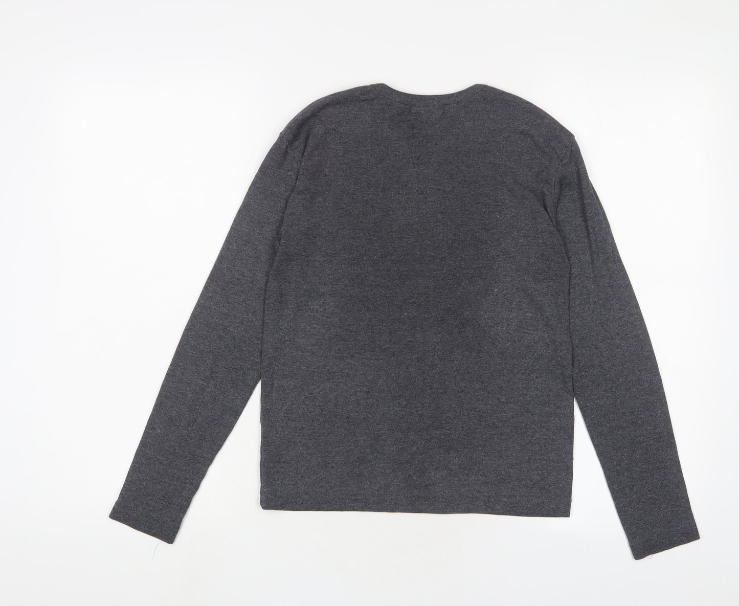 alibi Womens Grey Polyester Basic T-Shirt Size M Crew Neck