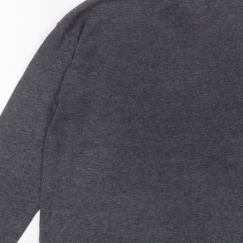 alibi Womens Grey Polyester Basic T-Shirt Size M Crew Neck