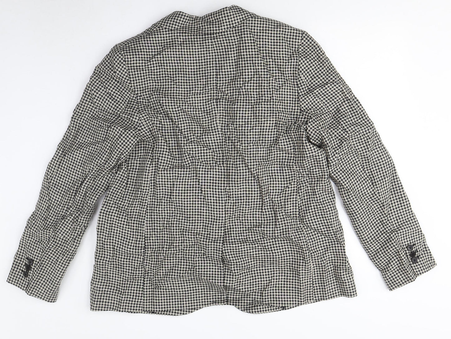 Jaeger Women's Black Check Blazer Size 16