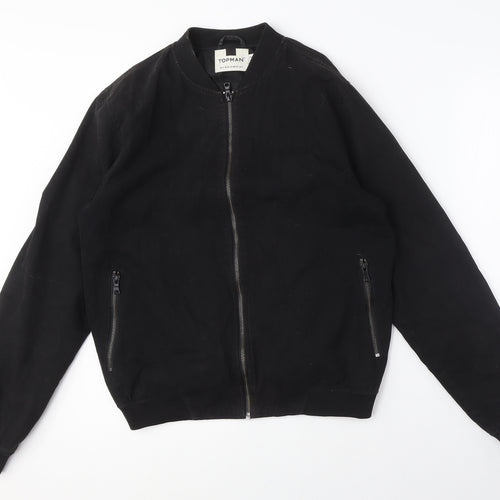 Topman Unisex Black Bomber Jacket Size S