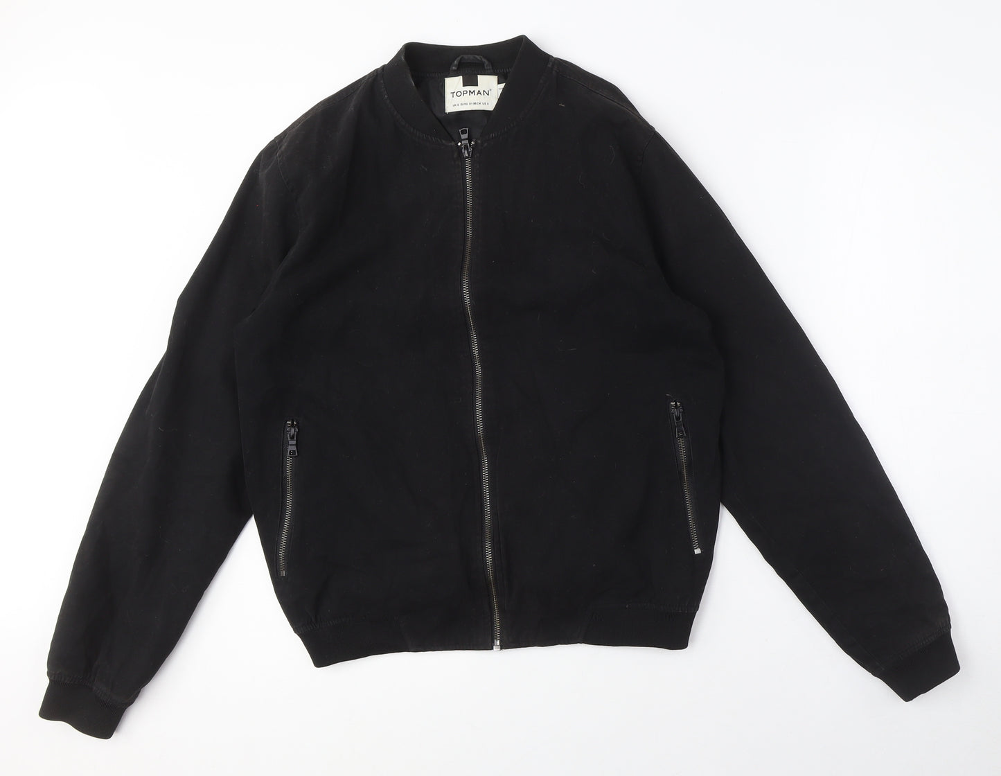 Topman Unisex Black Bomber Jacket Size S