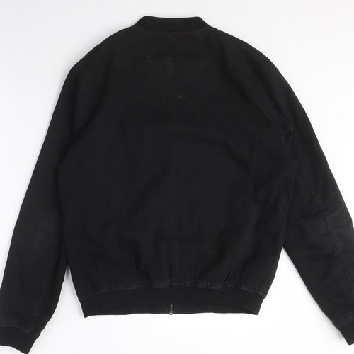Topman Unisex Black Bomber Jacket Size S