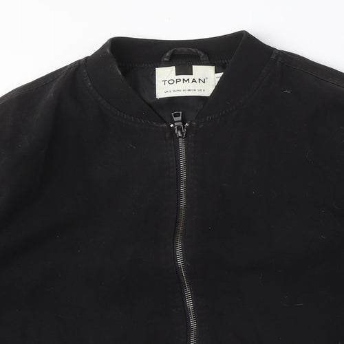 Topman Unisex Black Bomber Jacket Size S