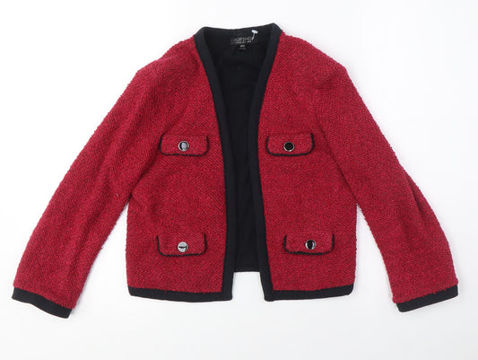 Topshop Women's Red Cardigan Size 8