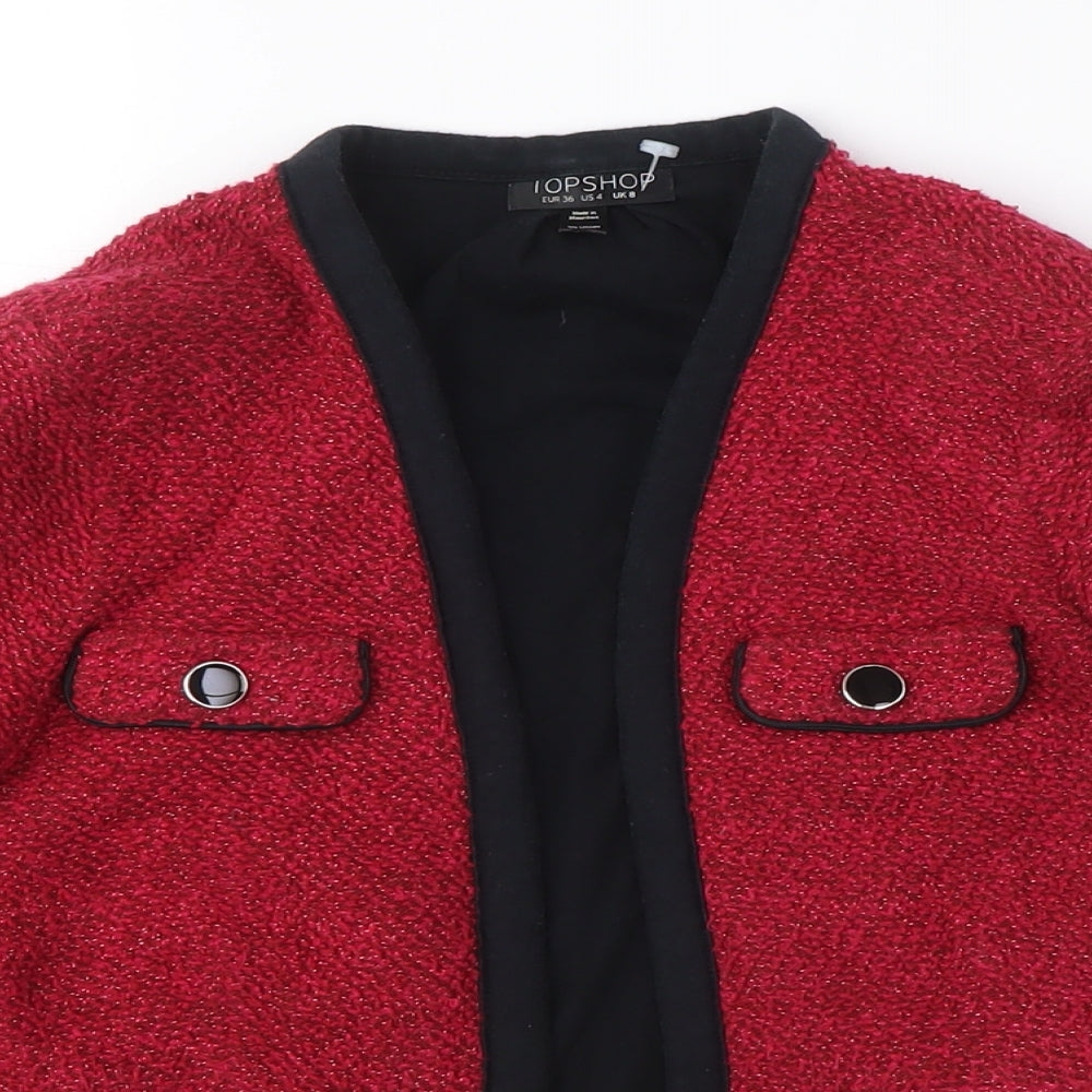 Topshop Women's Red Cardigan Size 8