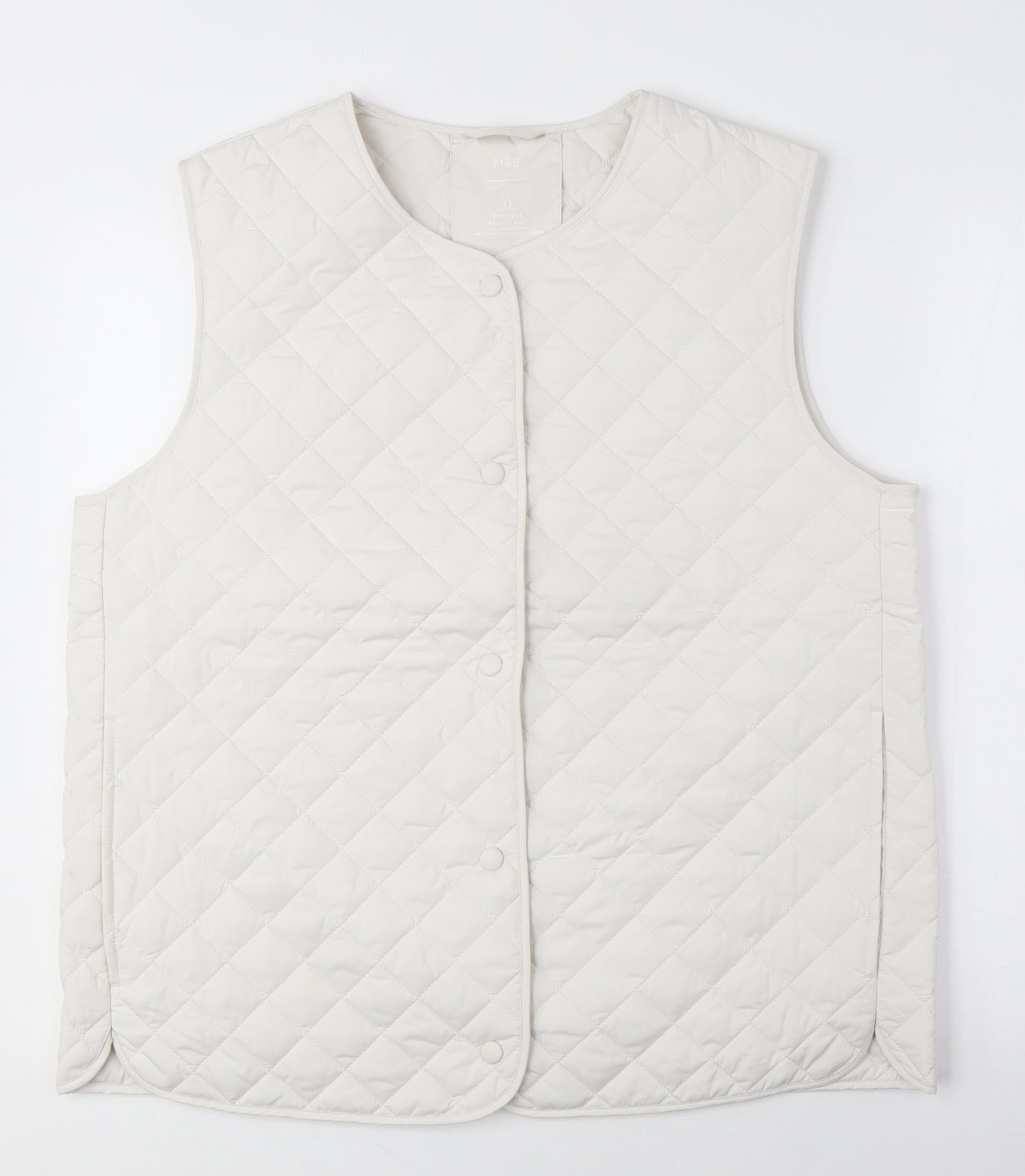 Marks and Spencer White Quilted Women's Waistcoat M