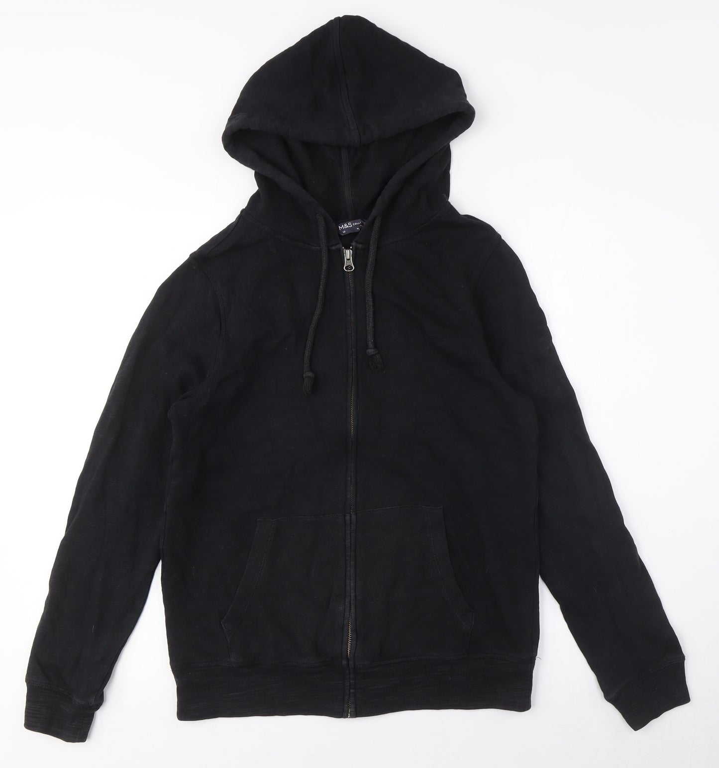 Marks and Spencer Women's Black Full Zip Hoodie, Size L